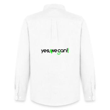 yes_vegan - Men's Oxford Shirt by Stanley/Stella - white - Back - AI Model Male 185 dark (185cm)