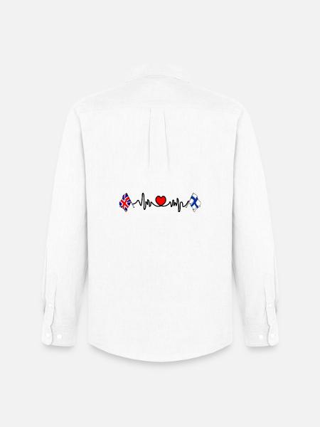 Cardio heart Drapeau Angleterre, drapeau Finlande - Chemise Oxford homme Stanley/Stella - blanc