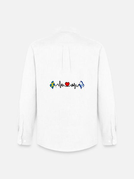 Cardio heart Drapeau Suède, drapeau Israël - Chemise Oxford homme Stanley/Stella - blanc