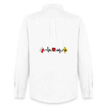 Cardio Heart Flag Poland, Lower Silesia - Men's Oxford Shirt by Stanley/Stella - white - Back - AI Model Male 185 dark (185cm)