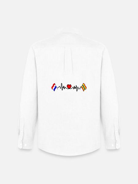 Cardio heart with Flag Netherlands, Overijssel - Men's Oxford Shirt by Stanley/Stella - white