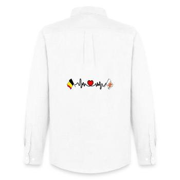 Cardio heart with Flag of Belgium, flag Limburg - Men's Oxford Shirt by Stanley/Stella - white - Back - AI Model Male 185 dark (185cm)