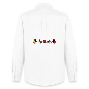 Cardio heart with Flag Belgium and flag Namur - Men's Oxford Shirt by Stanley/Stella - white - Back - AI Model Male 185 dark (185cm)