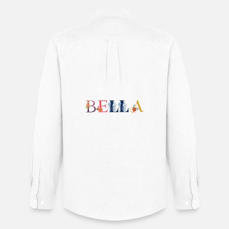 BELLA Name mit Blumen geschmückt - Männer Oxford Hemd von Stanley/Stella - Weiß