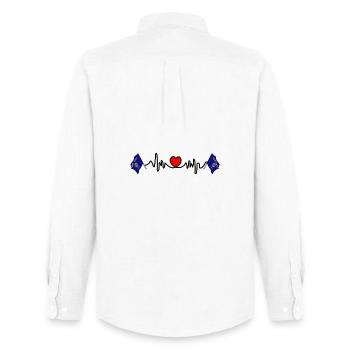 Cardio de fréquence cardiaque pour l’Oregon - Chemise Oxford homme Stanley/Stella - blanc - Dos - AI Model Male 185 dark (185cm)