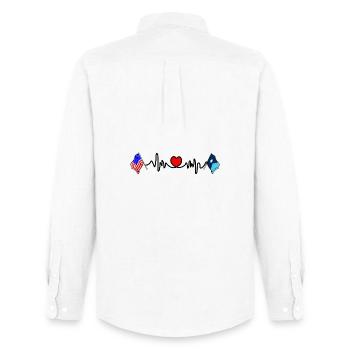 Cardio heart with USA flag and Minnesota flag - Men's Oxford Shirt by Stanley/Stella - white - Back - AI Model Male 185 dark (185cm)