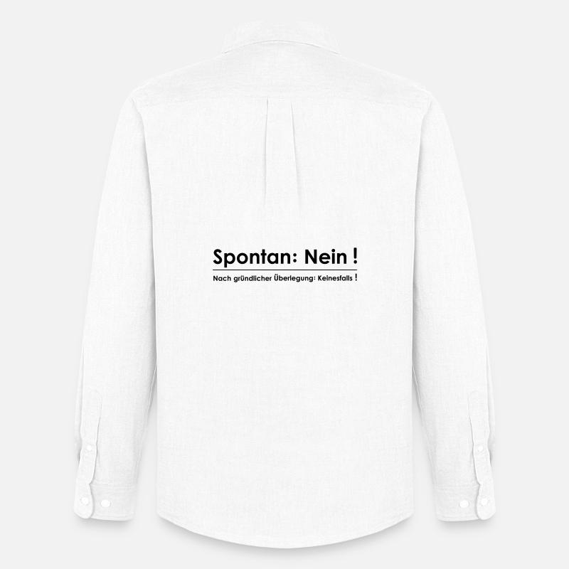 Spontan Nein - Männer Oxford Hemd von Stanley/Stella - Weiß