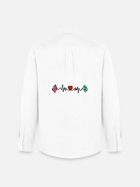 Derbyshire & UK Heartbeat - Men's Oxford Shirt by Stanley/Stella - white