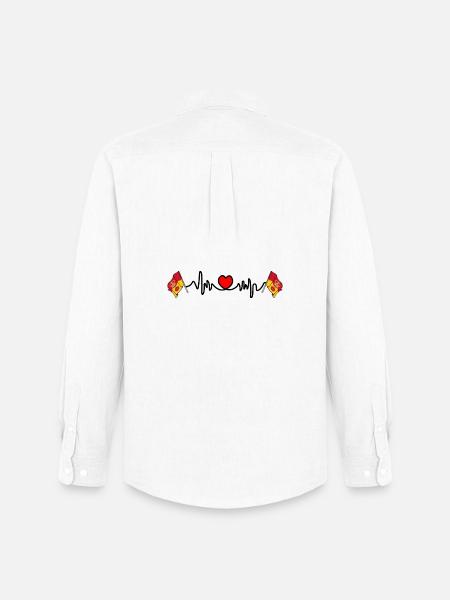 Hampshire Flag with Heartbeat - Men's Oxford Shirt by Stanley/Stella - white