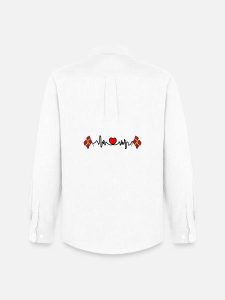 Northamptonshire flag with heartbeat - Men's Oxford Shirt by Stanley/Stella - white