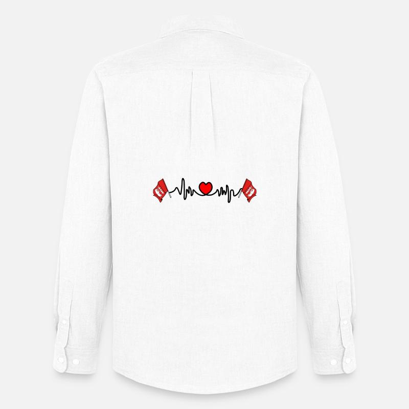 Warwickshire Herzfrequenz - Männer Oxford Hemd von Stanley/Stella - Weiß