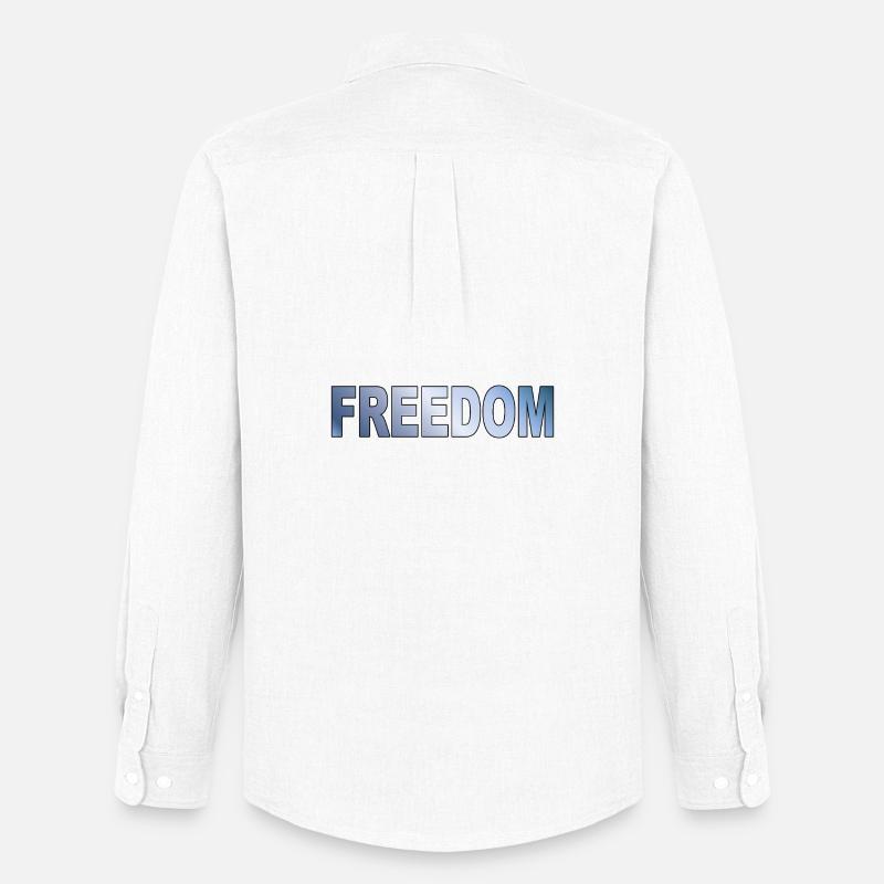 Freedom Typografie Statement Design - Männer Oxford Hemd von Stanley/Stella - Weiß