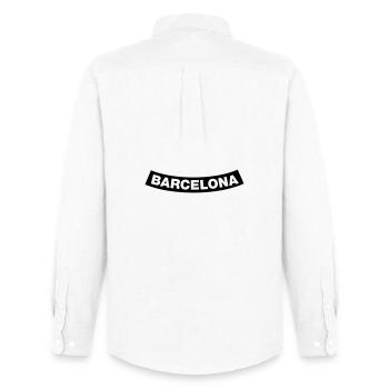 Barcelona Chapter Element 1C (JGA MC-Rocker-Style) - Men's Oxford Shirt by Stanley/Stella - white - Back - AI Model Male 185 dark (185cm)
