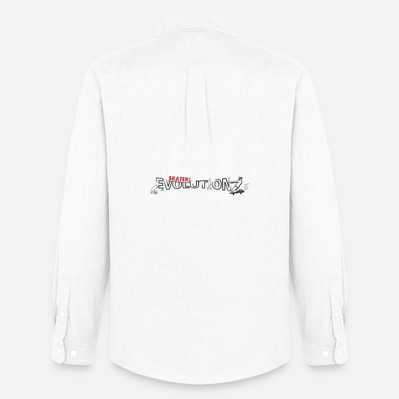 Skateboarder Design | Skate-Evolution - Männer Oxford Hemd von Stanley/Stella - Weiß