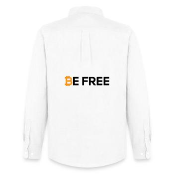 Bitcoin Be Free - Männer Oxford Hemd von Stanley/Stella - Weiß - Hinten - AI Model Male 185 dark (185cm)