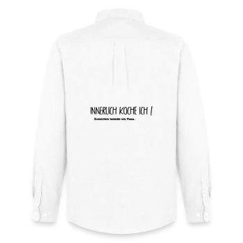 Je bout à l’intérieur - Chemise Oxford homme Stanley/Stella - blanc - Dos - AI Model Male 185 dark (185cm)