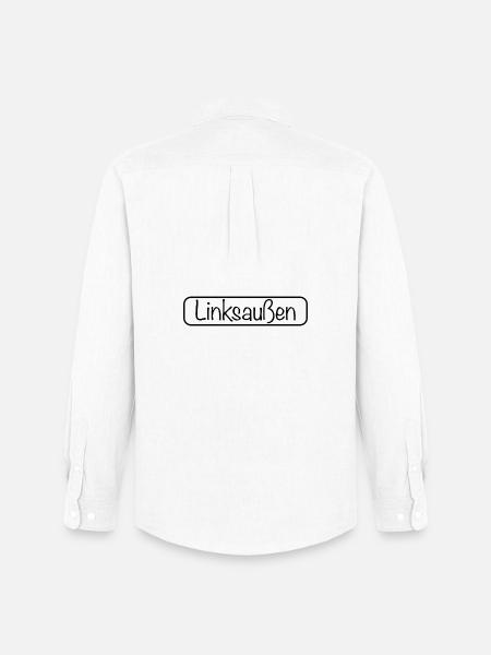 Linksaußen Schriftzug (Schwarz) - Männer Oxford Hemd von Stanley/Stella - Weiß