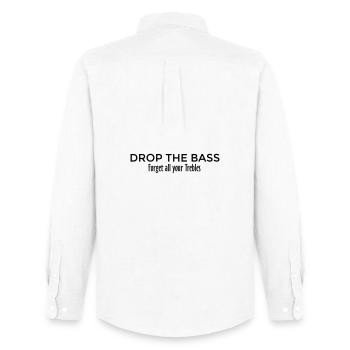 Drop the Bass Dubstep Drum and Bass Design - Männer Oxford Hemd von Stanley/Stella - Weiß - Hinten - AI Model Male 185 dark (185cm)