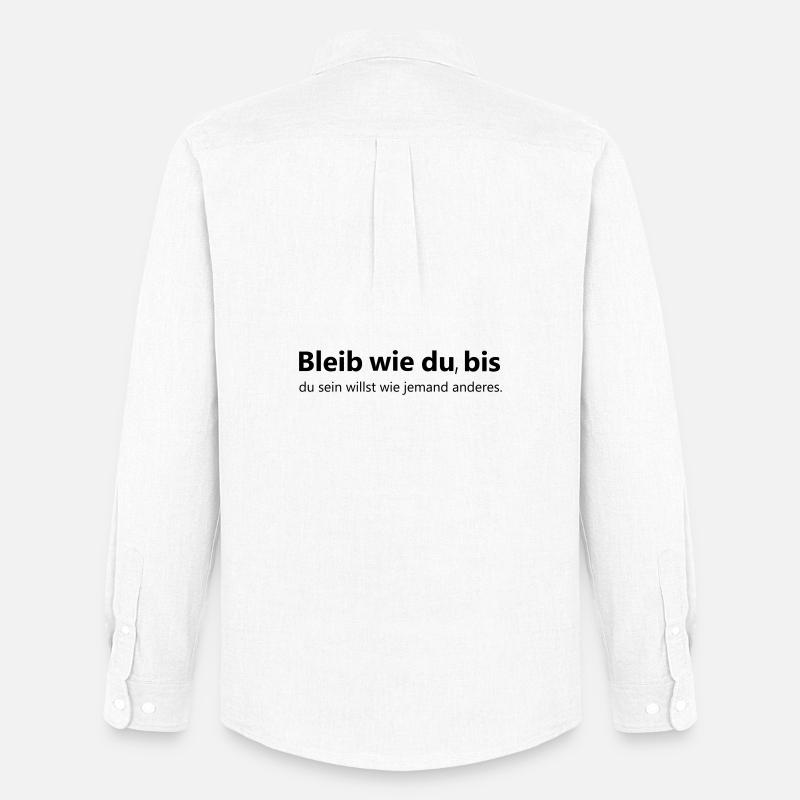 Bleib wie du - Männer Oxford Hemd von Stanley/Stella - Weiß