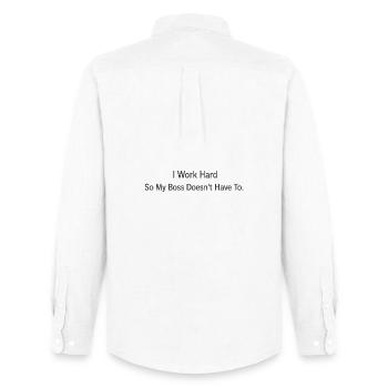 Keep Calm Work Hard and Stop the MIMIMI Gift - Men's Oxford Shirt by Stanley/Stella - white - Back - AI Model Male 185 dark (185cm)