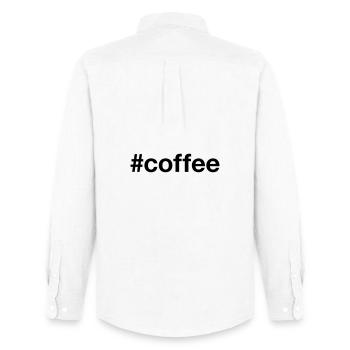 KAFFEE Hashtag coffee Koffein - Männer Oxford Hemd von Stanley/Stella - Weiß - Hinten - AI Model Male 185 dark (185cm)