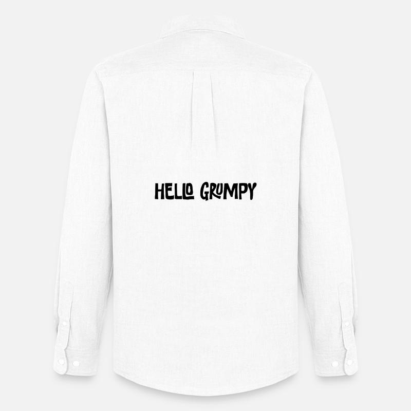 Hello Grumpy Funny Minimal Saying - Men's Oxford Shirt by Stanley/Stella - white