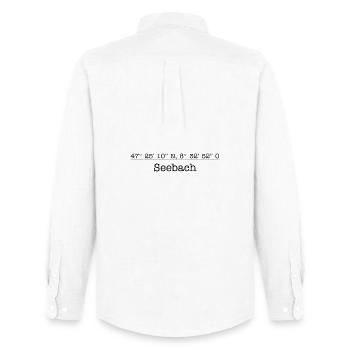 Seebach Kreis 11 Zürich coordinates - Men's Oxford Shirt by Stanley/Stella - white - Back - AI Model Male 185 dark (185cm)