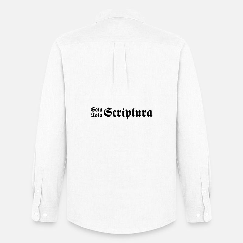 Sola Tota Scriptura Schwarz - Männer Oxford Hemd von Stanley/Stella - Weiß
