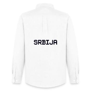 SRBIJA Serbia - Men's Oxford Shirt by Stanley/Stella - white - Back - AI Model Male 185 dark (185cm)