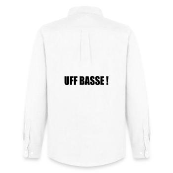 UFFBASSE! - Men's Oxford Shirt by Stanley/Stella - white - Back - AI Model Male 185 dark (185cm)