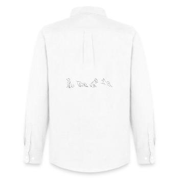Chiens ligne  - Chemise Oxford homme Stanley/Stella - blanc - Dos - AI Model Male 185 dark (185cm)