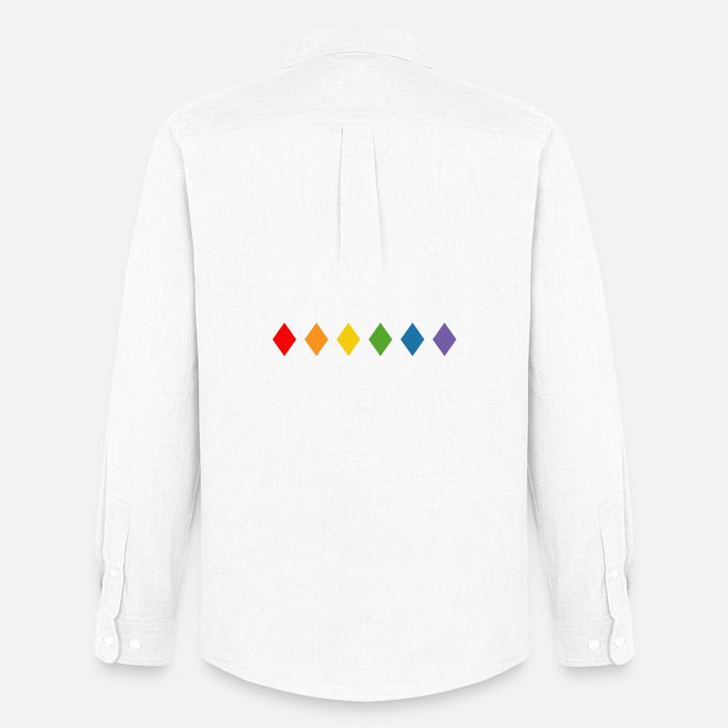 Regenbogen Rhombus - Männer Oxford Hemd von Stanley/Stella - Weiß