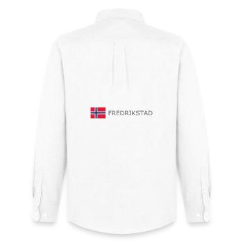Drapeau de la Norvège - Fredrikstad - Norge - Norwegen - Chemise Oxford homme Stanley/Stella - blanc - Dos - AI Model Male 185 dark (185cm)