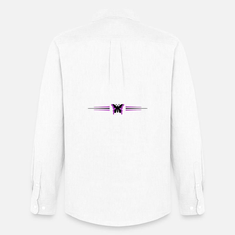 Schmetterling Symbol Linie - Männer Oxford Hemd von Stanley/Stella - Weiß