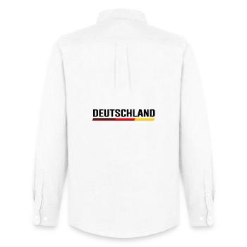 GERMANY – Clean Flag Stripe Design - Men's Oxford Shirt by Stanley/Stella - white - Back - AI Model Male 185 dark (185cm)