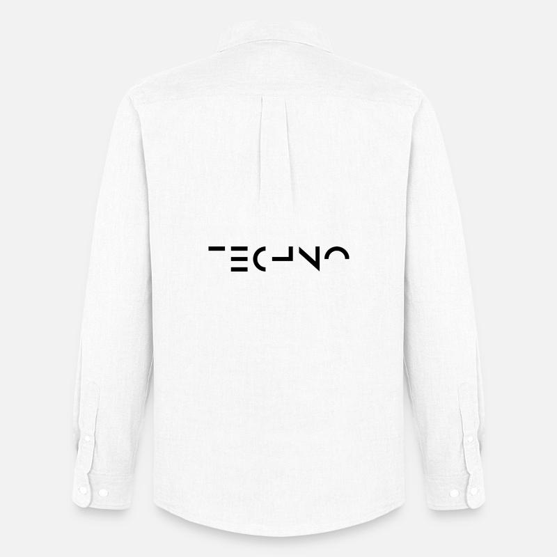 Minimal-Techno-Musik-Logo - Männer Oxford Hemd von Stanley/Stella - Weiß
