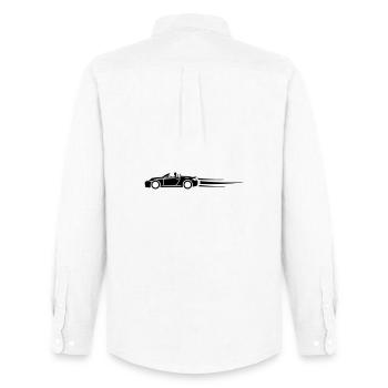 Car Gas Sports Car - Men's Oxford Shirt by Stanley/Stella - white - Back - AI Model Male 185 dark (185cm)