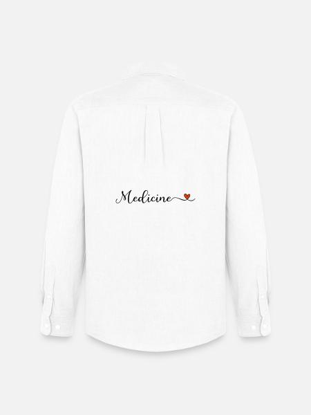 Medicine Heart Lettering - Men's Oxford Shirt by Stanley/Stella - white
