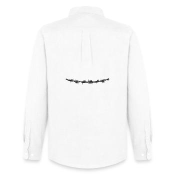 stacheldraht - Männer Oxford Hemd von Stanley/Stella - Weiß - Hinten - AI Model Male 185 dark (185cm)