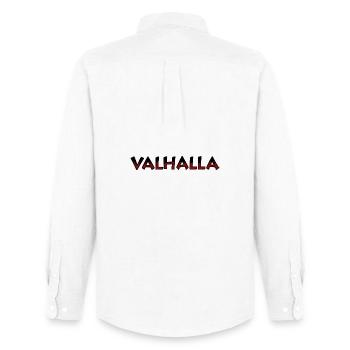 Valhalla Rune Rot und Schwarz - Männer Oxford Hemd von Stanley/Stella - Weiß - Hinten - AI Model Male 185 dark (185cm)
