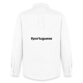 PORTUGAIS Hashtag Portugiesisch Portugal - Chemise Oxford homme Stanley/Stella - blanc - Dos - AI Model Male 185 dark (185cm)