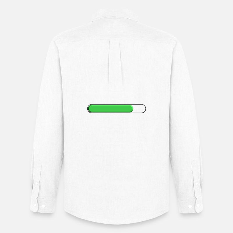 Jauge moyenne Vert (trois quart) - Chemise Oxford homme Stanley/Stella - blanc