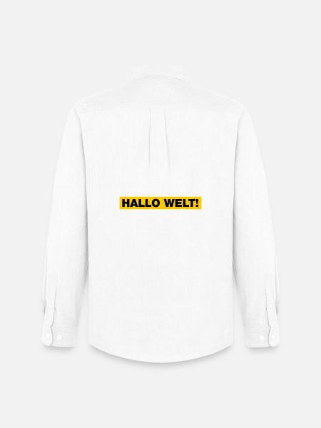 Hallo Welt! - Männer Oxford Hemd von Stanley/Stella - Weiß