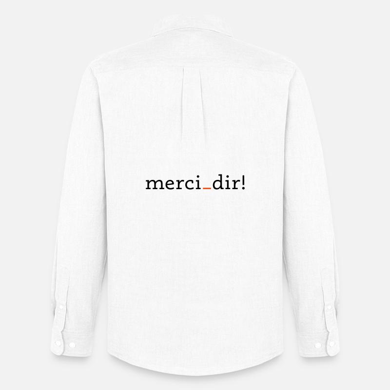 merci dir - 2 Farben - Männer Oxford Hemd von Stanley/Stella - Weiß