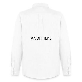 AndiTheke – Cadeau amusant Andreas, Andi & Andy - Chemise Oxford homme Stanley/Stella - blanc - Dos - AI Model Male 185 dark (185cm)