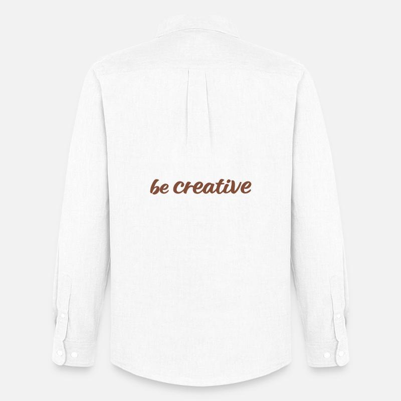 Be Creative Script Marron - Chemise Oxford homme Stanley/Stella - blanc