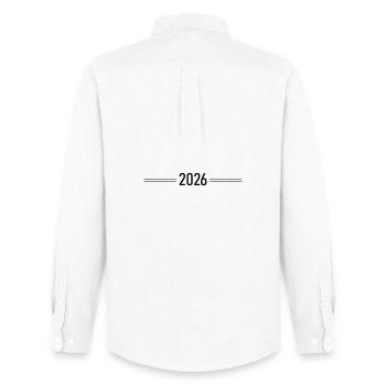 2026_linie - Männer Oxford Hemd von Stanley/Stella - Weiß - Hinten - AI Model Male 185 dark (185cm)