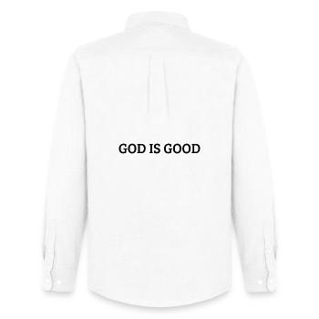 God Is Good, Foi Chrétienne - Chemise Oxford homme Stanley/Stella - blanc - Dos - AI Model Male 185 dark (185cm)