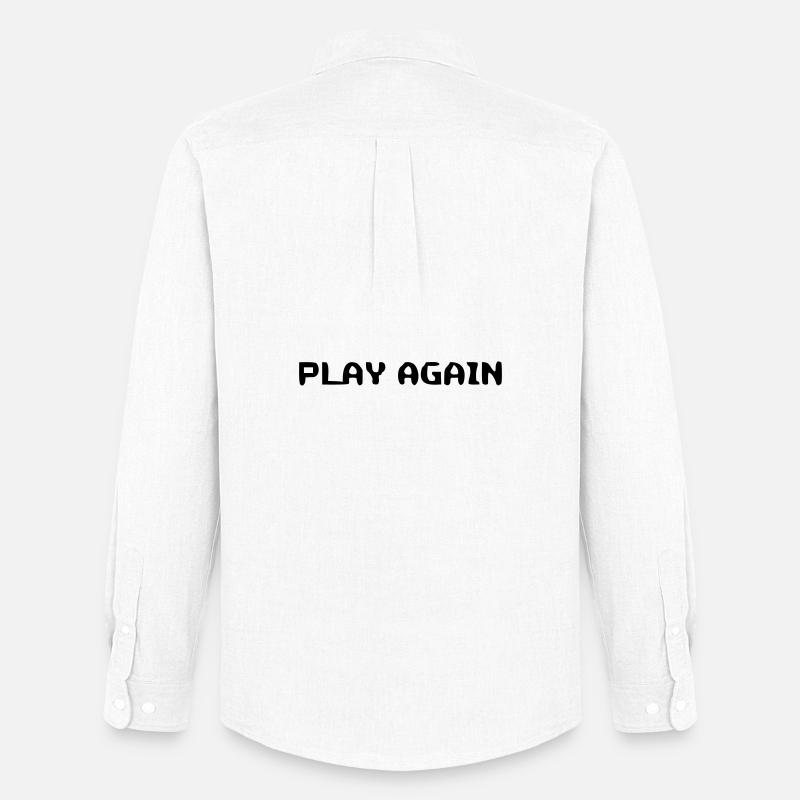 Motivierender Play Again Spruch - Männer Oxford Hemd von Stanley/Stella - Weiß