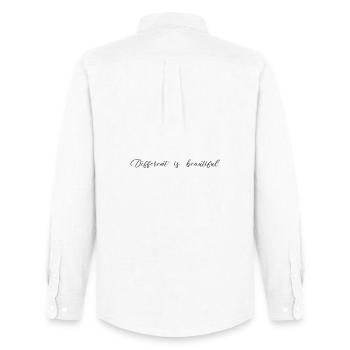 Different is beautiful - Men's Oxford Shirt by Stanley/Stella - white - Back - AI Model Male 185 dark (185cm)